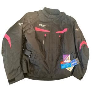 HWK Motor Sports Motorcycle Jacket Coat Women's XXL Armor Elbow Back Pads NEW